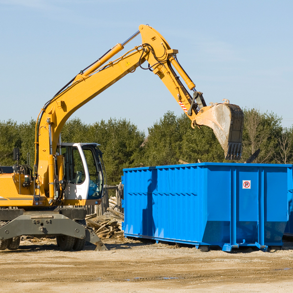 what size residential dumpster rentals are available in Amigo WV